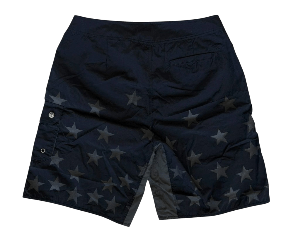 Chrome Hearts Black Star Cross Patch Swimshorts