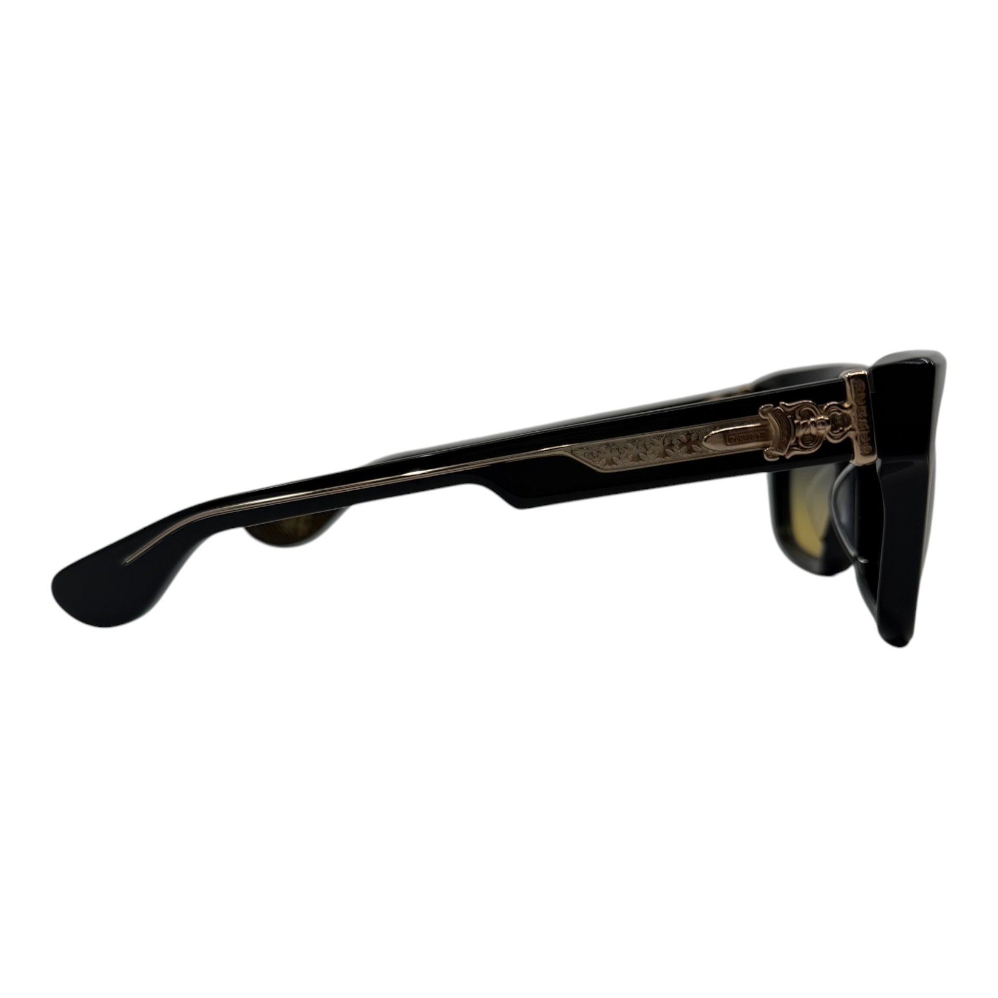 Chrome Hearts Box Officer Sunglasses Black Gold