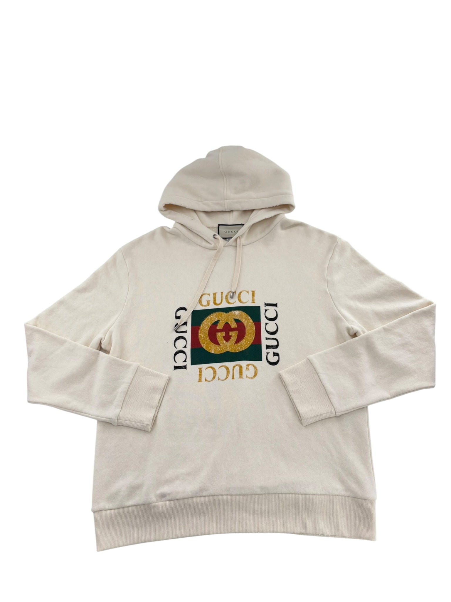 Gucci Logo Hoodie Cream