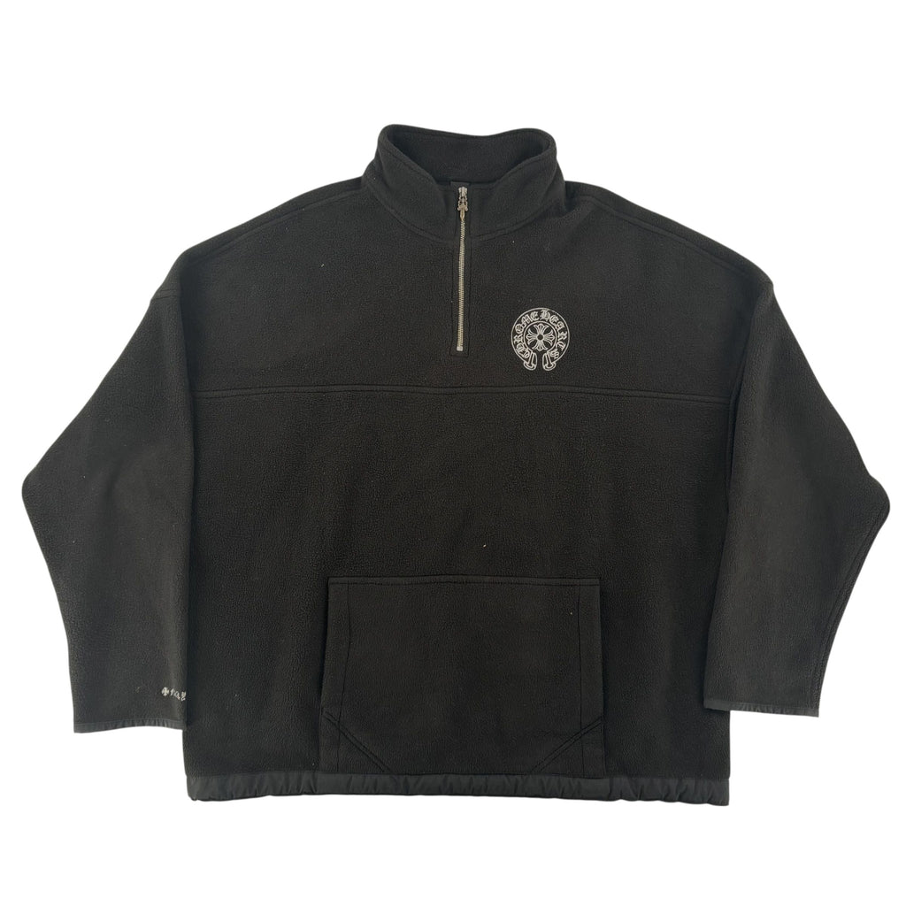 Chrome Hearts Half Zip Horse Shoe Fleece Jacket Black