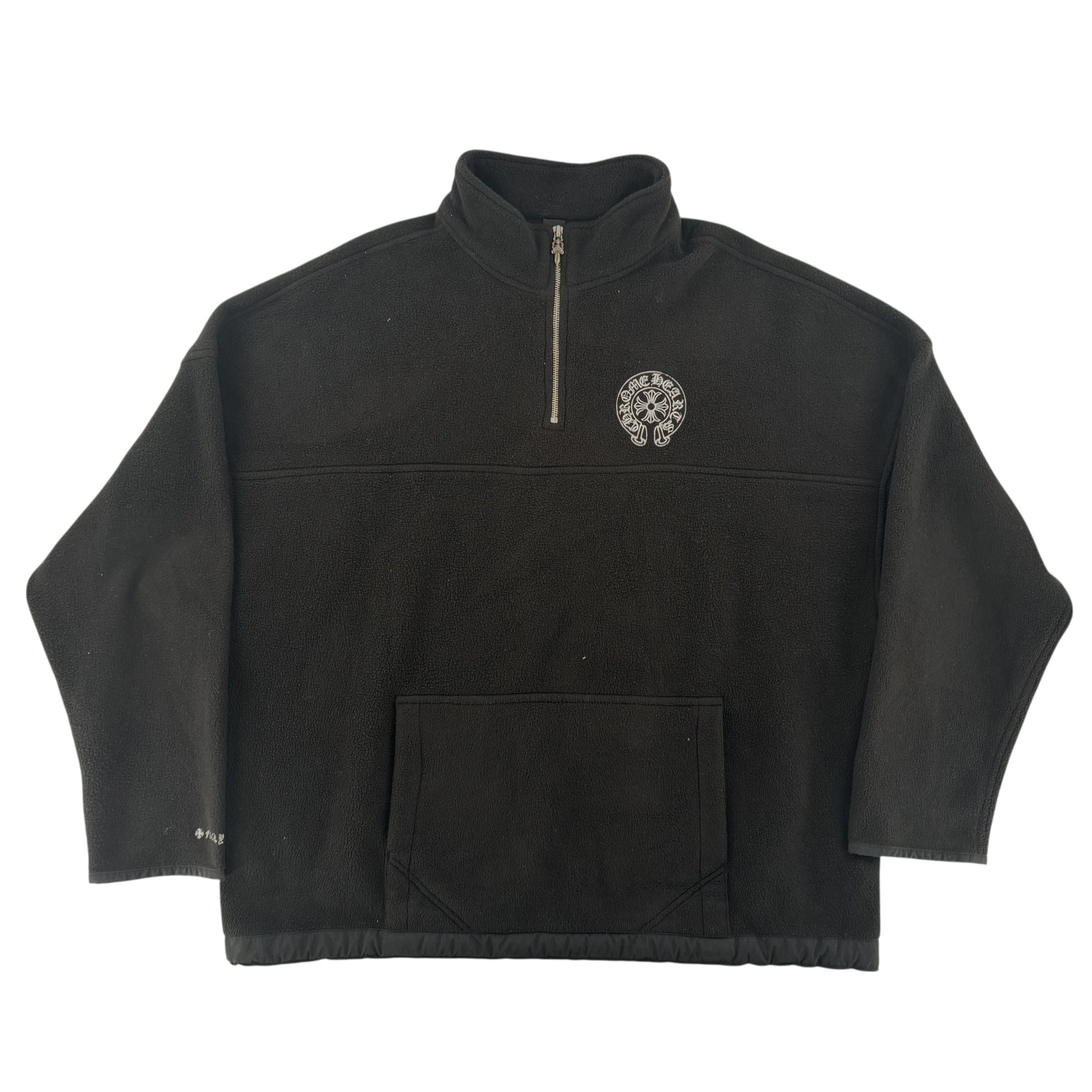 Chrome Hearts Half Zip Horse Shoe Fleece Jacket Black