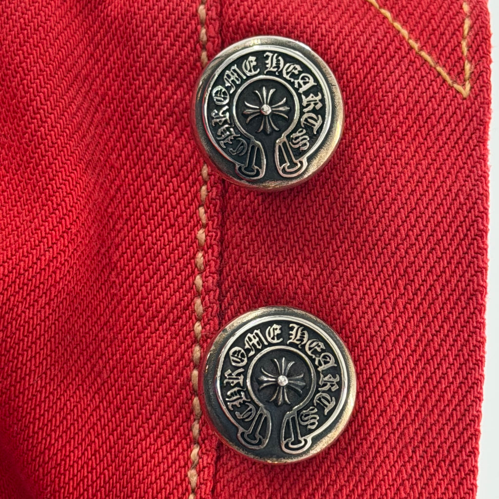 Chrome Hearts 16 Patch Jeans Red