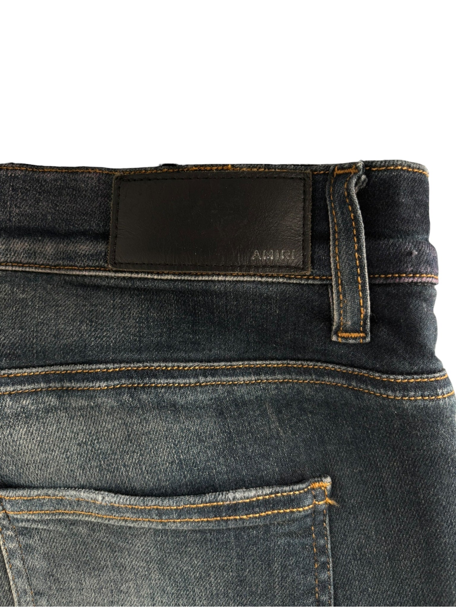 Amiri MX1 Leather Patch Jeans Deep Indigo/Black