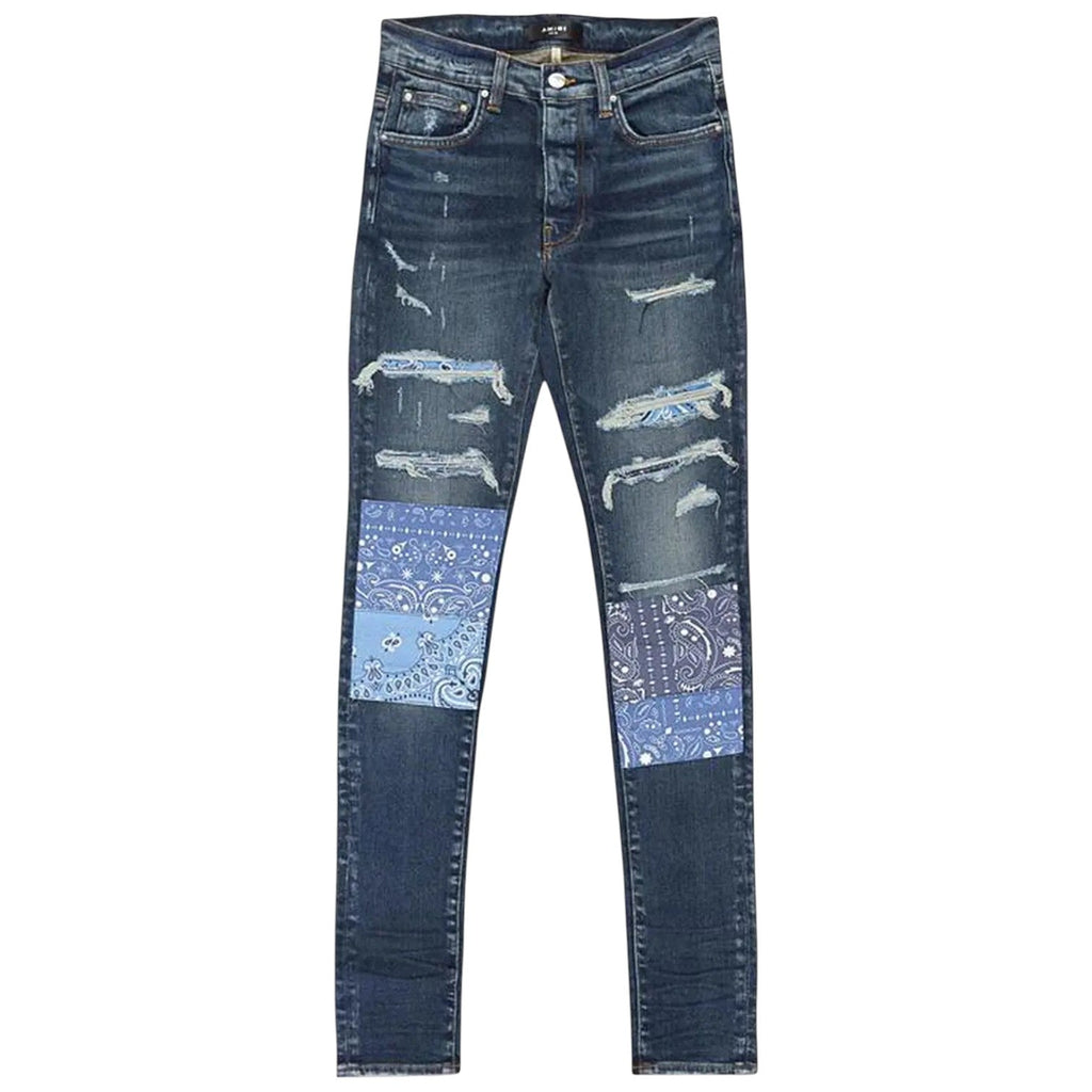 Amiri Bandana Artpatch Jeans Blue