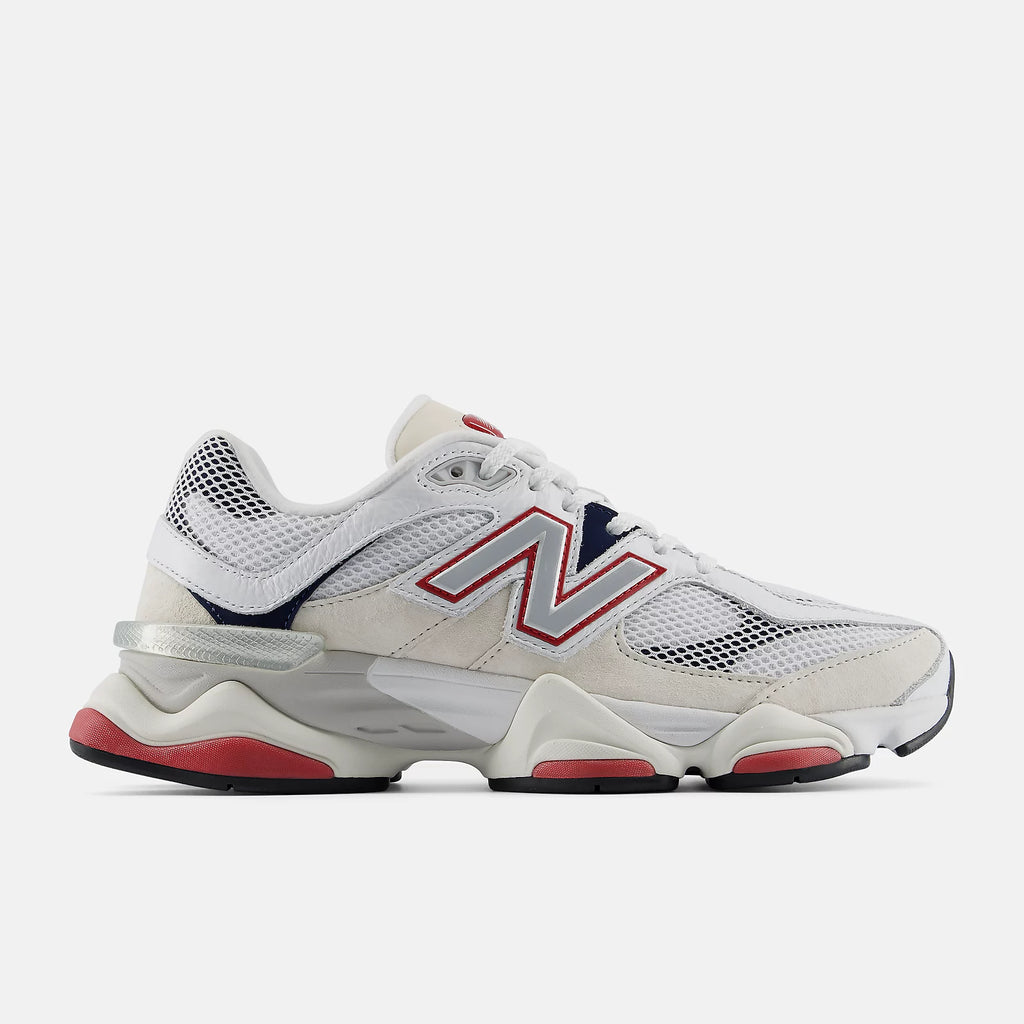 New Balance 9060 WHITE with SHADOW RED