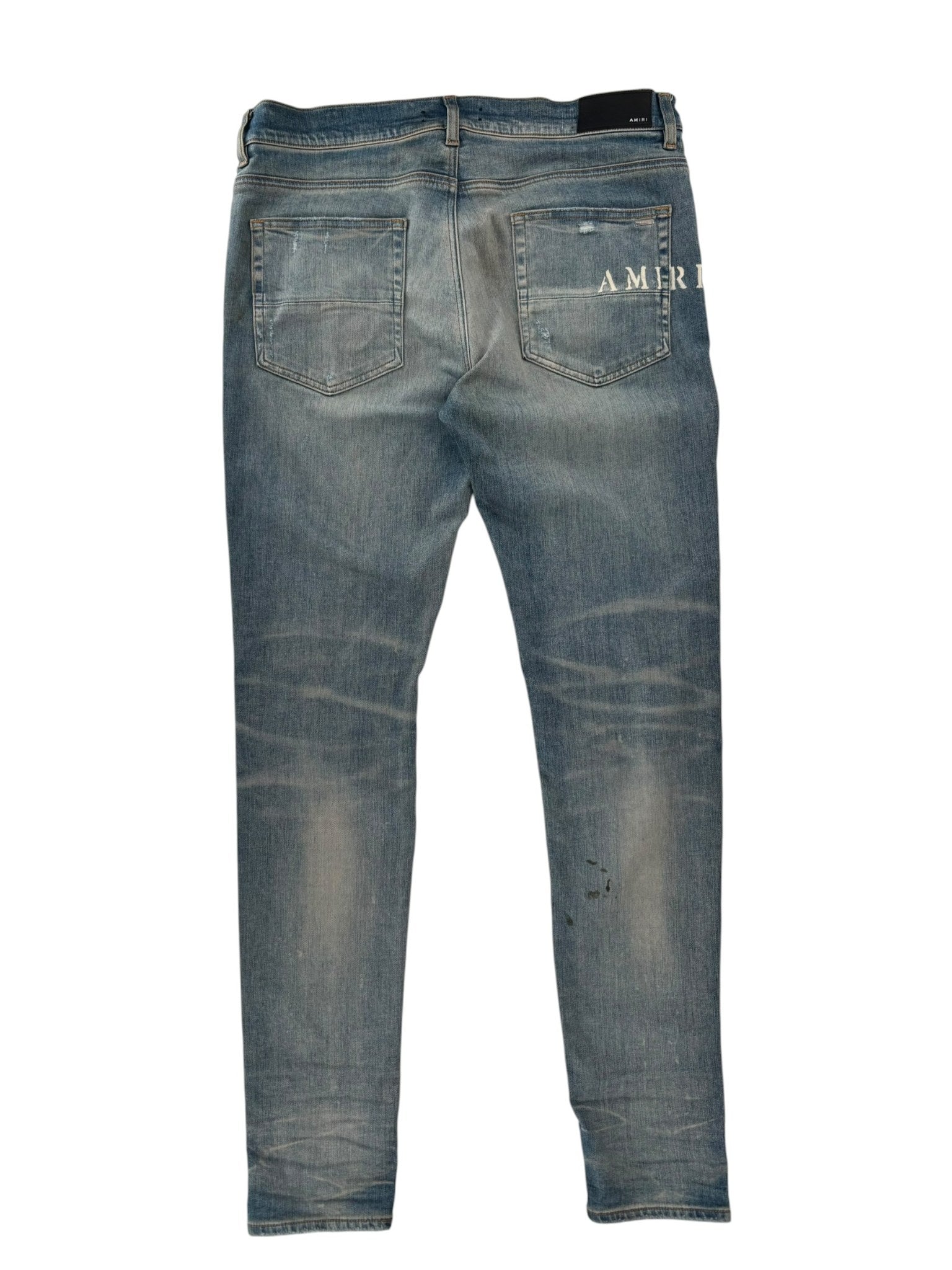 Amiri Hibiscus Floral Print Skinny Jeans
