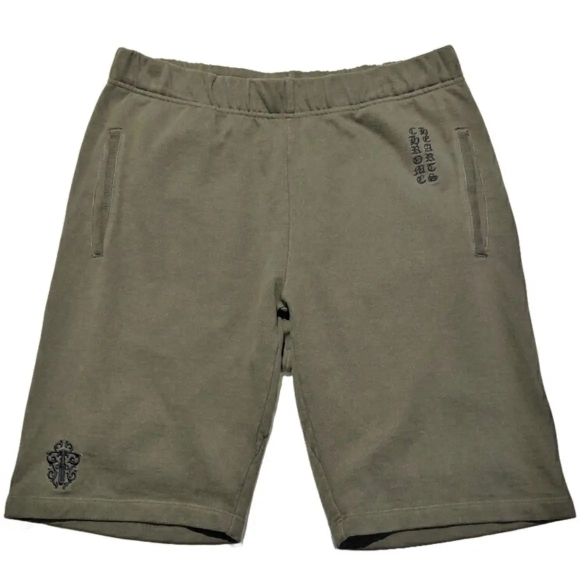 Chrome Hearts Vertical Logo Dagger Shorts Green