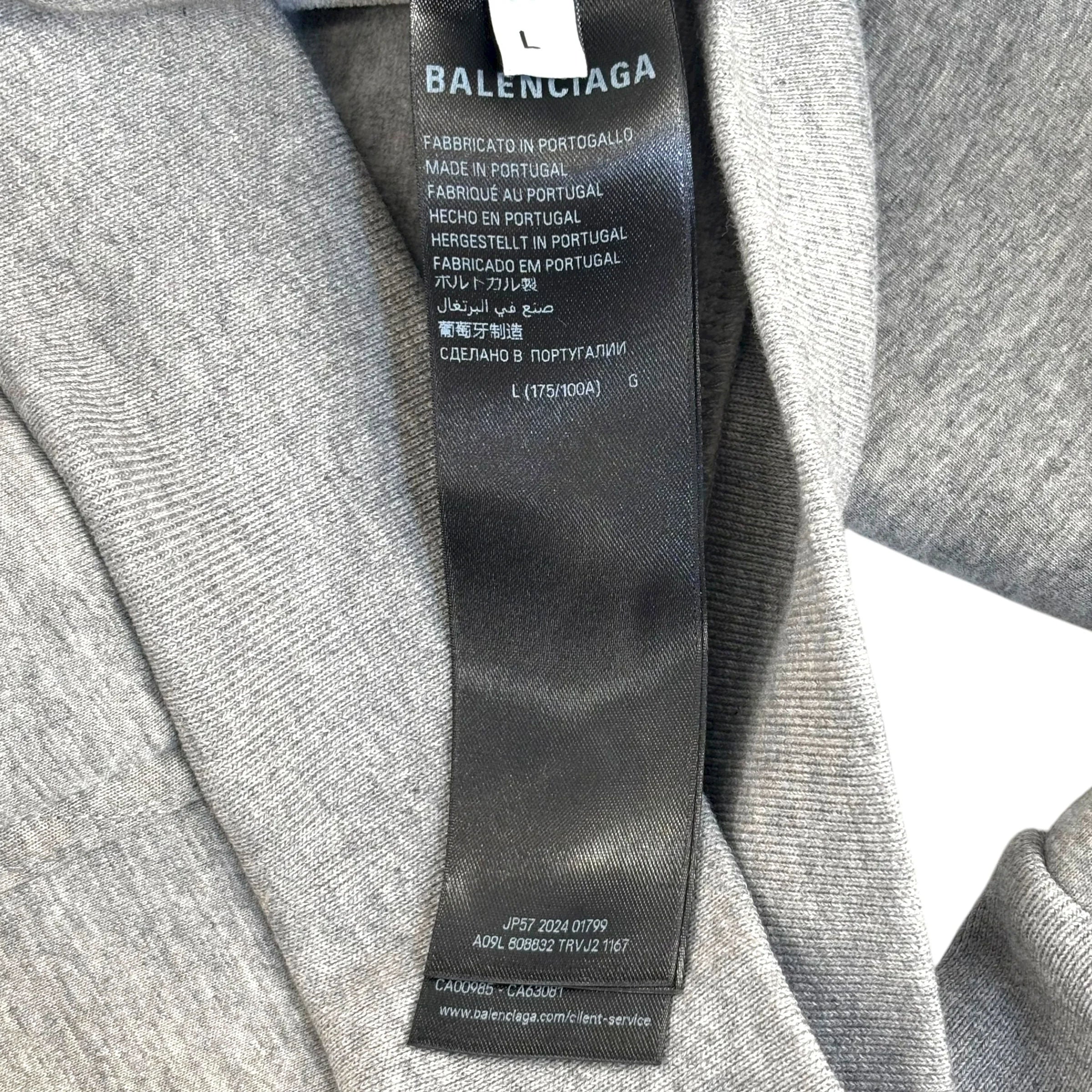Balenciaga Gray & Black Technical Jersey Hoodie "Grey"