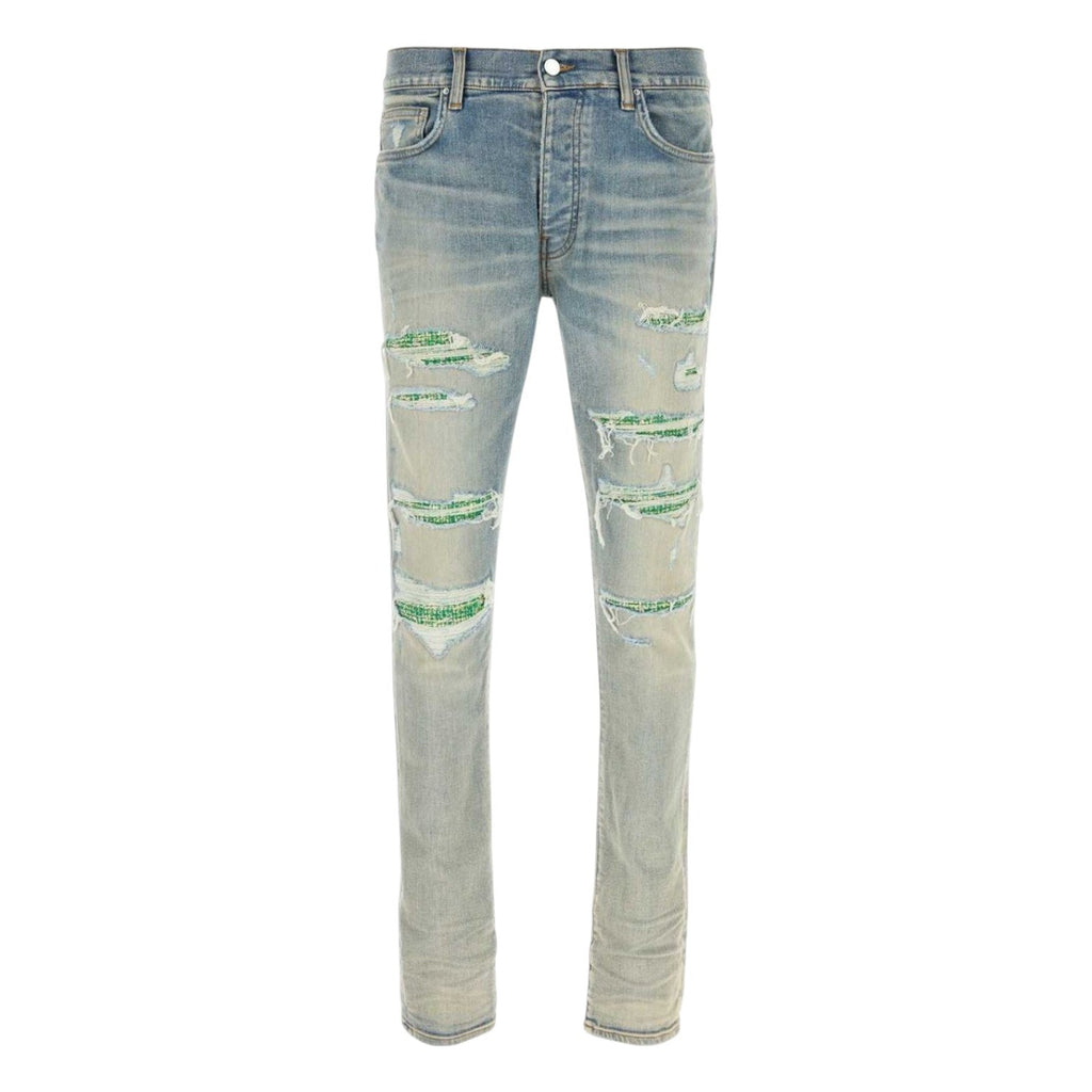 Amiri Distressed Jeans Chenille Green Patch