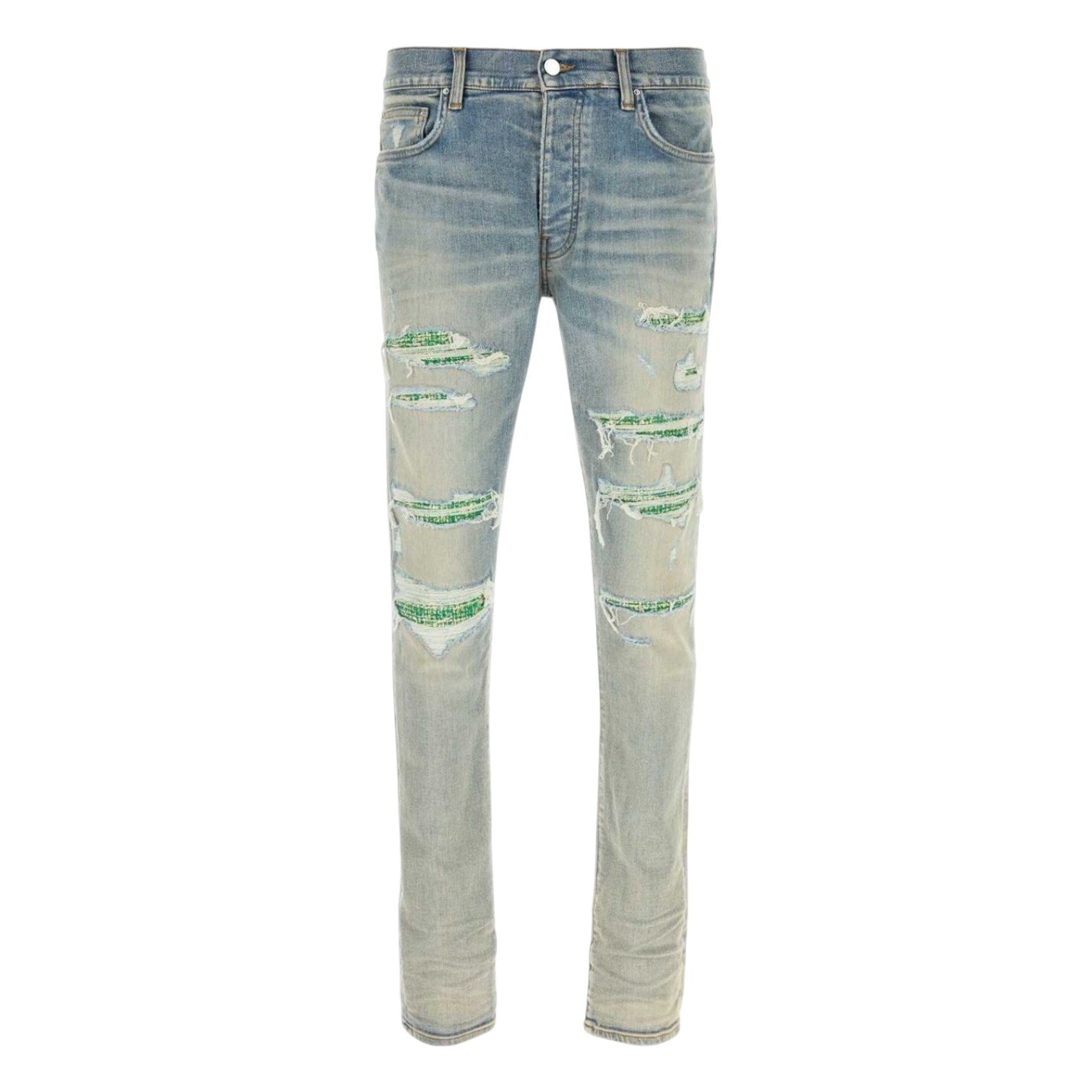 Amiri Distressed Jeans Chenille Green Patch