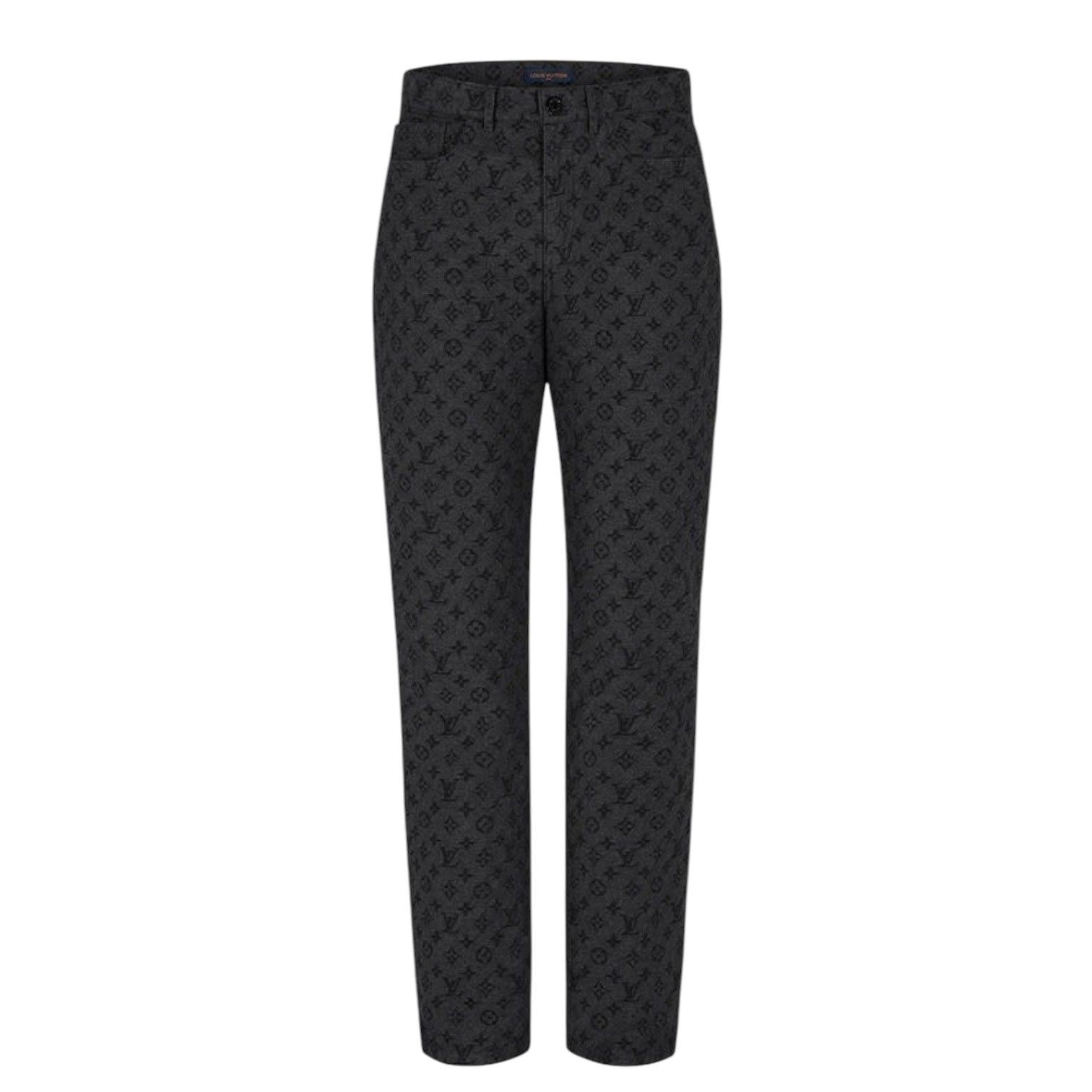 Louis Vuitton NBA Monogram Logo Denim Jeans Black