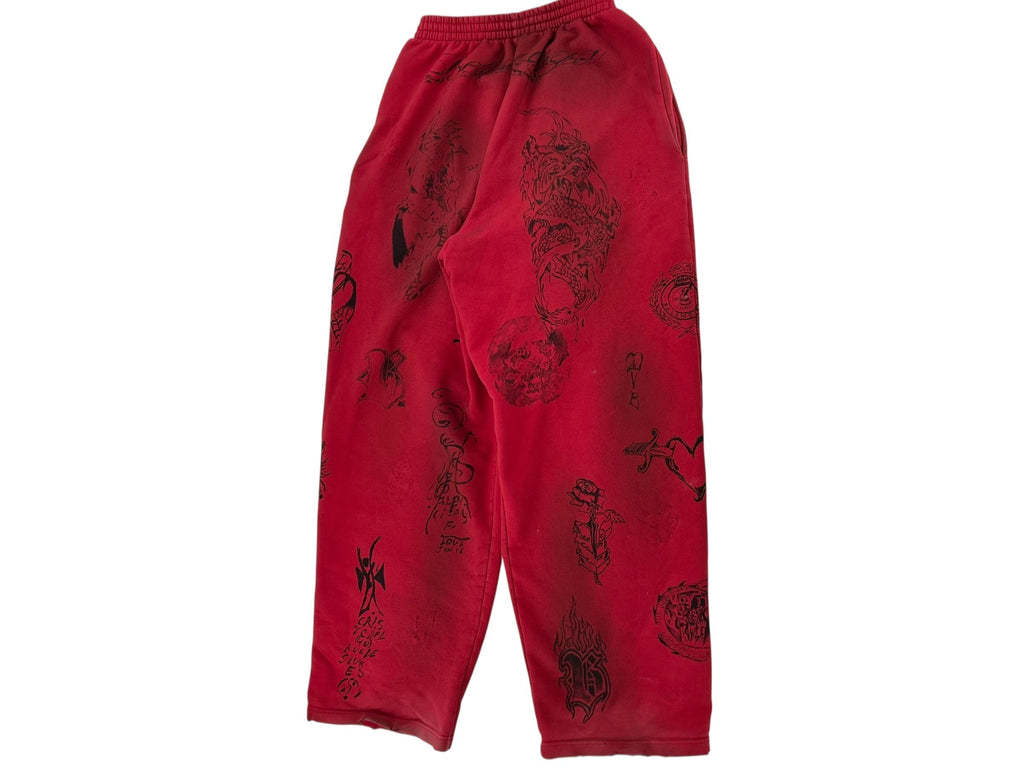 Balenciaga Red Tattoo Sweatpants