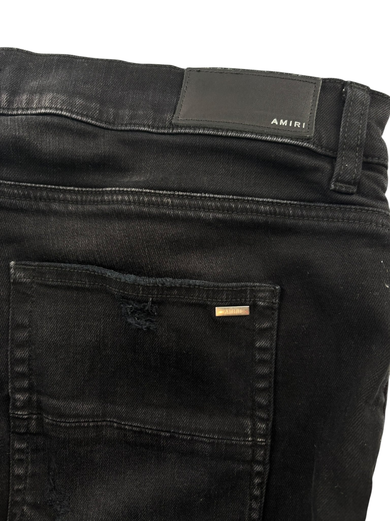 Amiri Camo Bone Jeans Aged Black