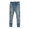 Amiri MX1 Blue Jeans Black Ribbed