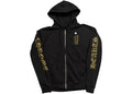 Chrome Hearts Vertical Logo Zip Up Hoodie Black/Army Green