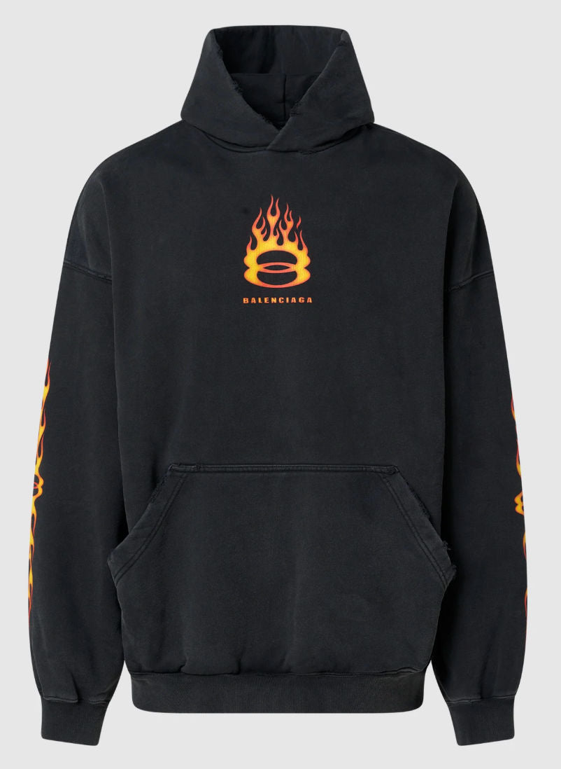 Balenciaga Burning Unity Hoodie Black