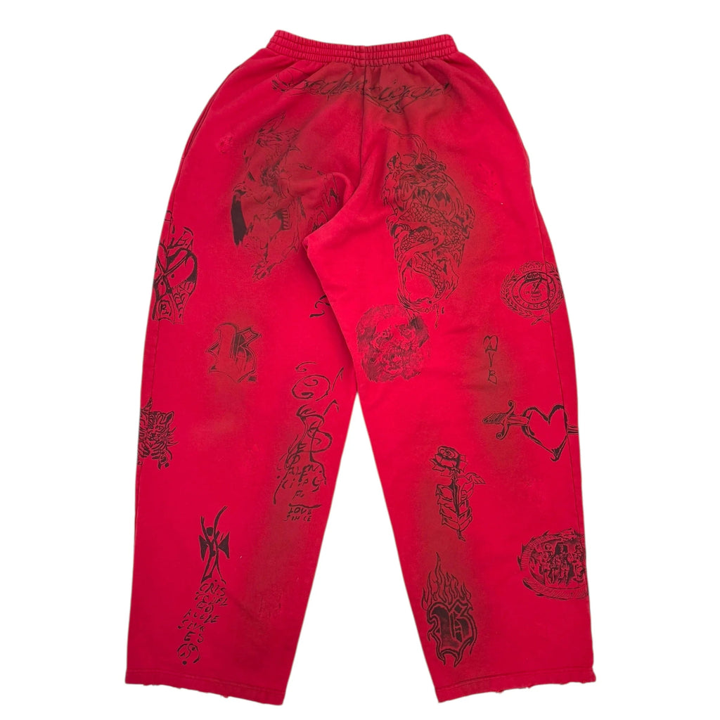 Balenciaga Red Tattoo Sweatpants