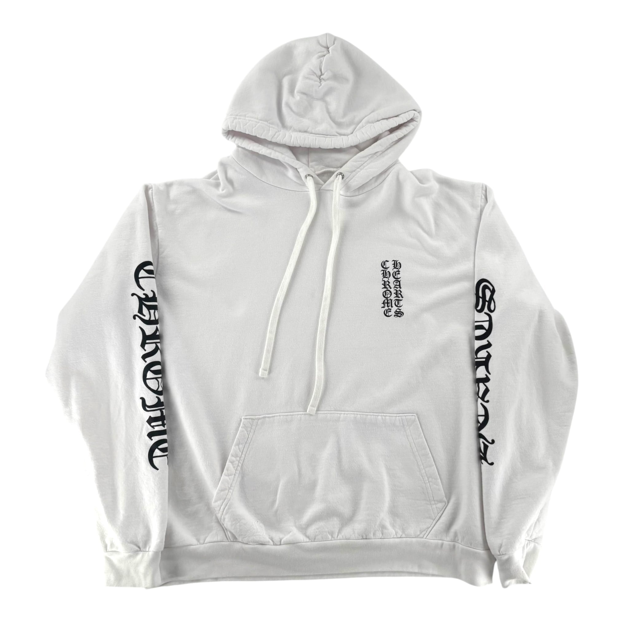 Chrome Hearts Vertical Logo Hoodie White