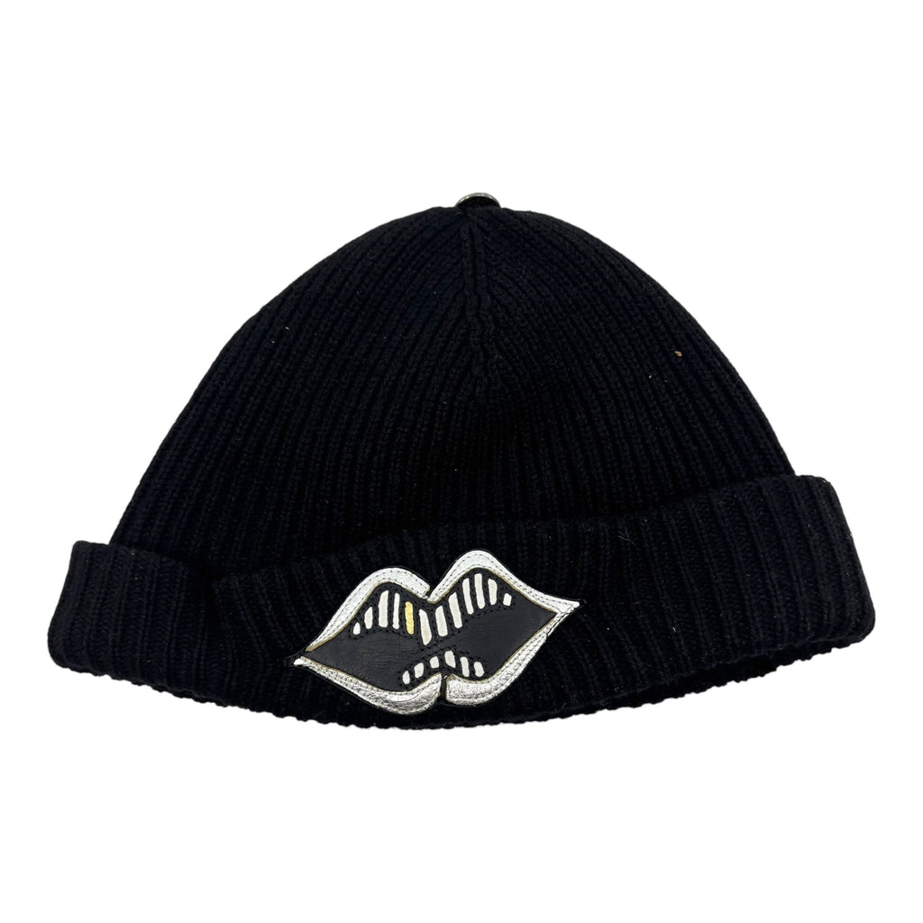 Chrome Hearts Matty Boy Silver Chomped Patch Cashmere Beanie