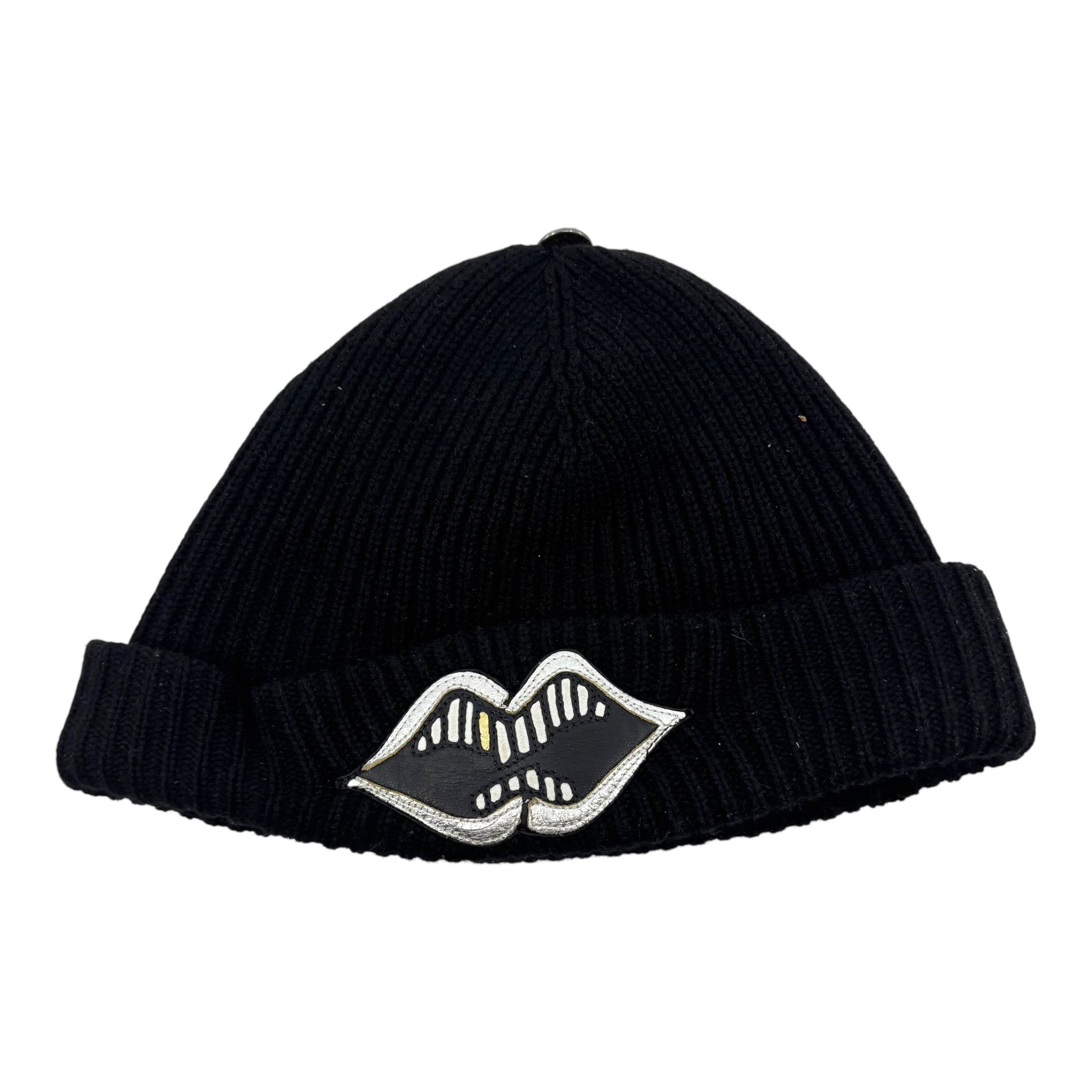 Chrome Hearts Matty Boy Silver Chomped Patch Cashmere Beanie