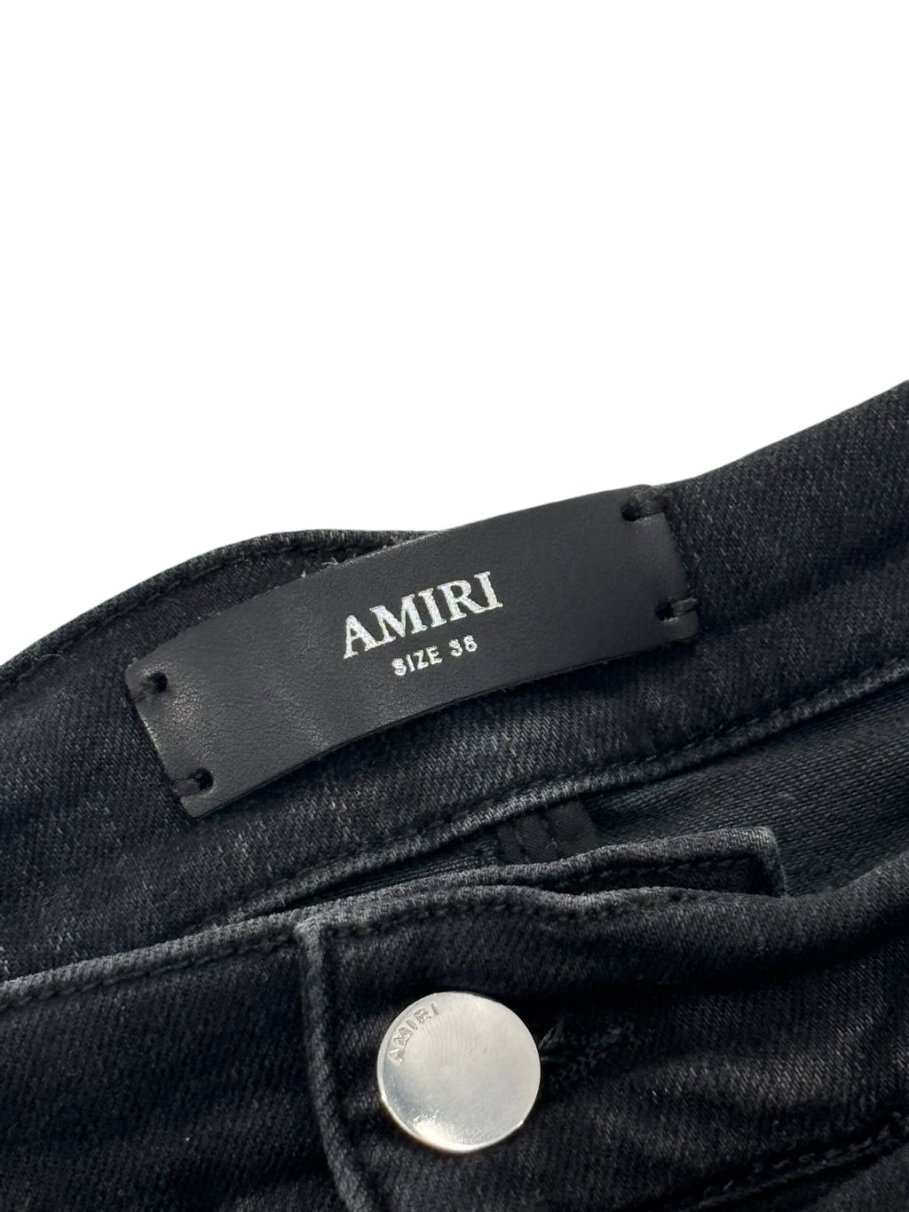 Amiri Multi Logo Patch Denim Black