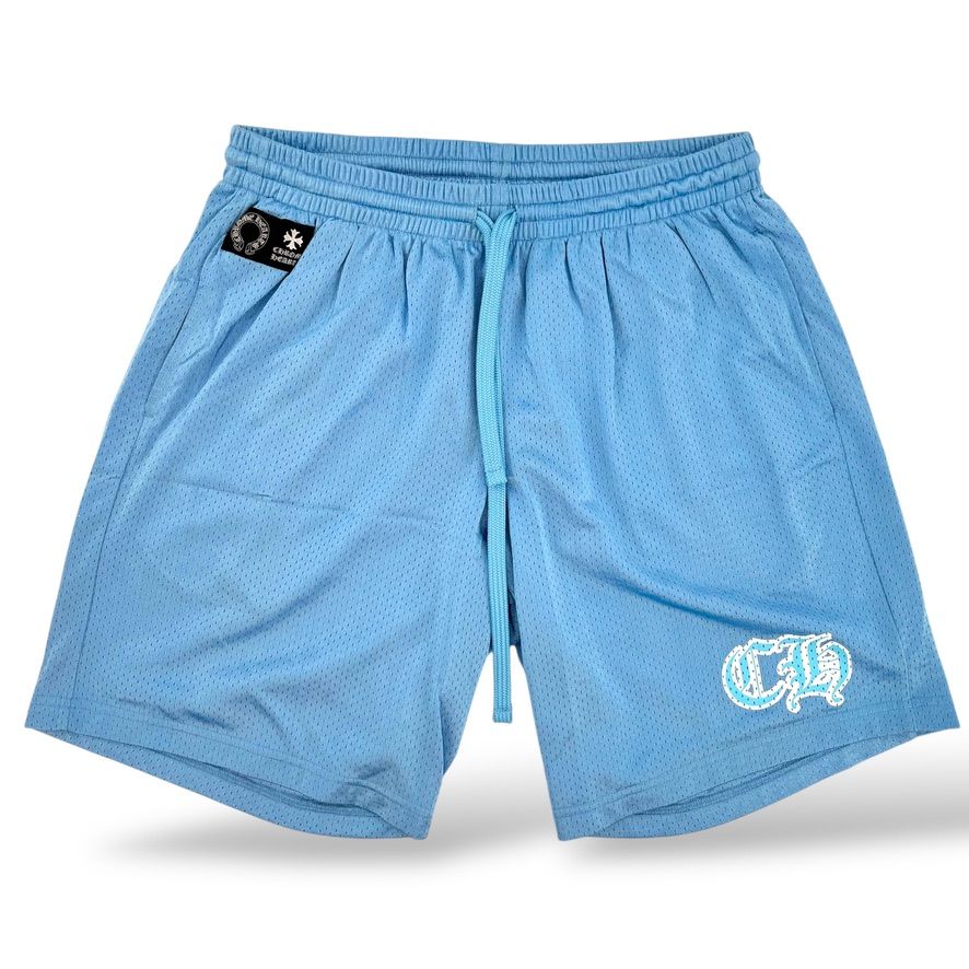 Chrome Hearts Sports Mesh Varsity Shorts Blue