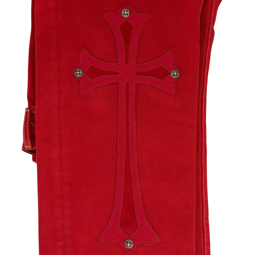 Chrome Hearts 16 Patch Jeans Red
