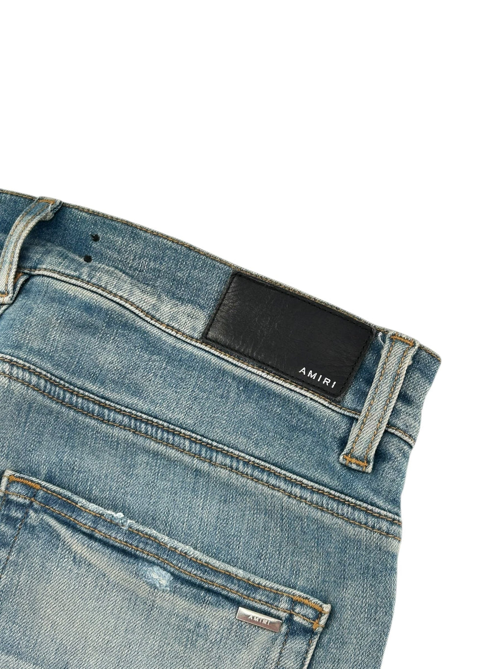 Amiri Paint Quilted Patch Denim Lightwash