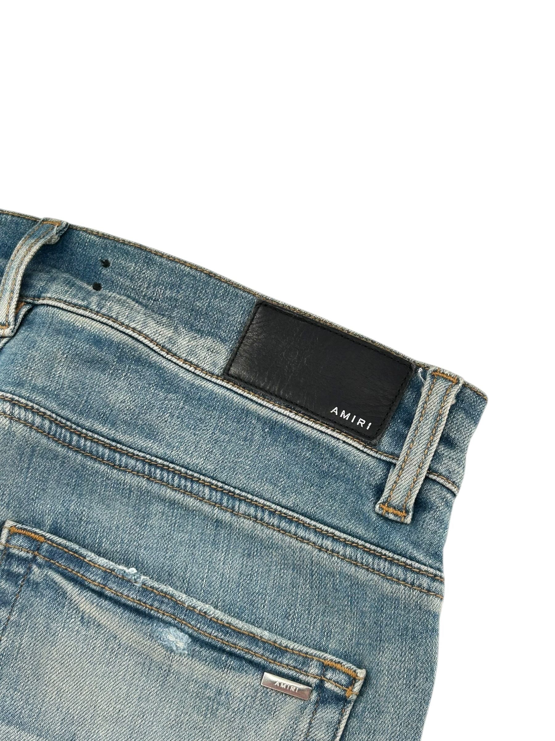 Amiri Paint Quilted Patch Denim Lightwash