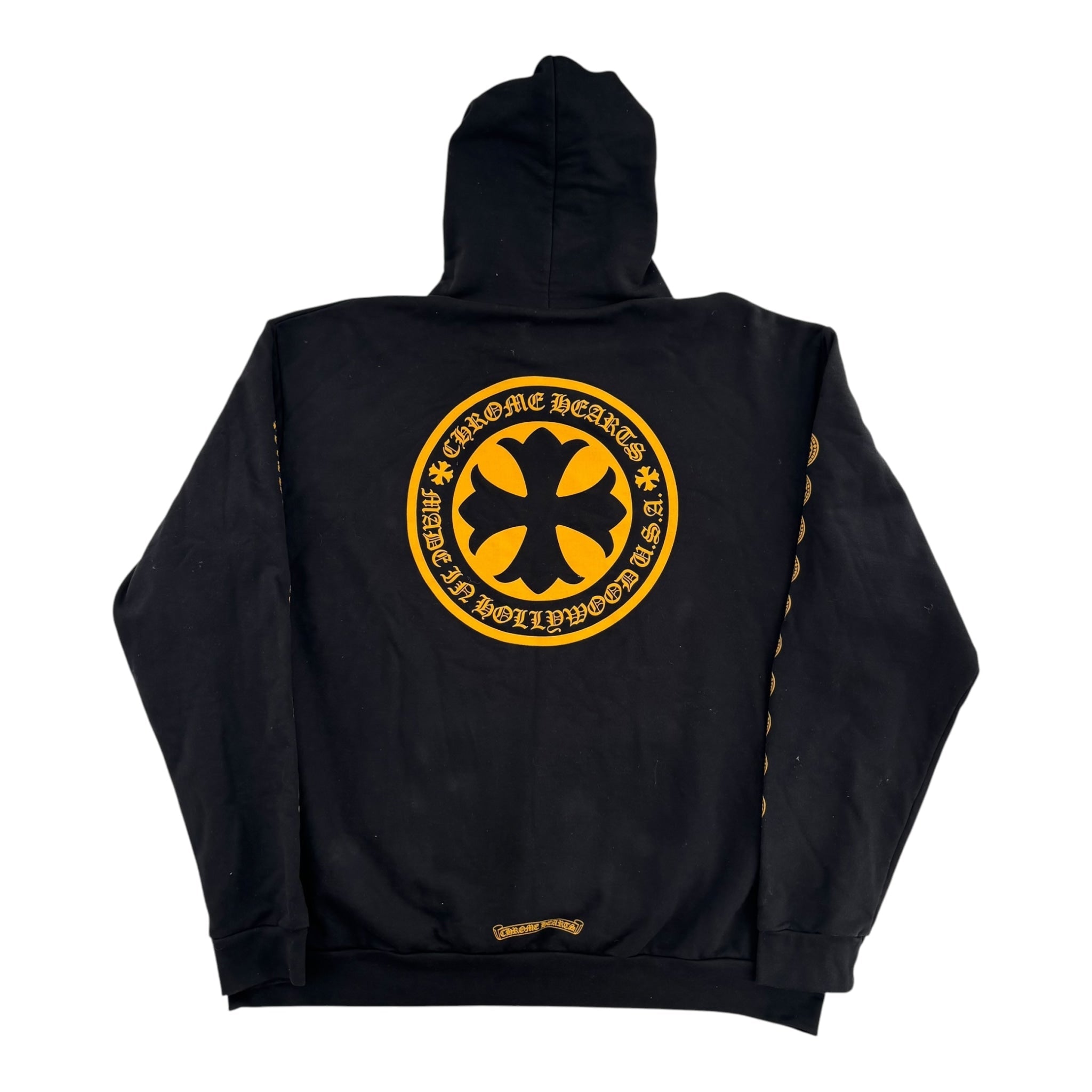 Chrome Hearts Hollywood Plus Logo Hoodie Black & Yellow