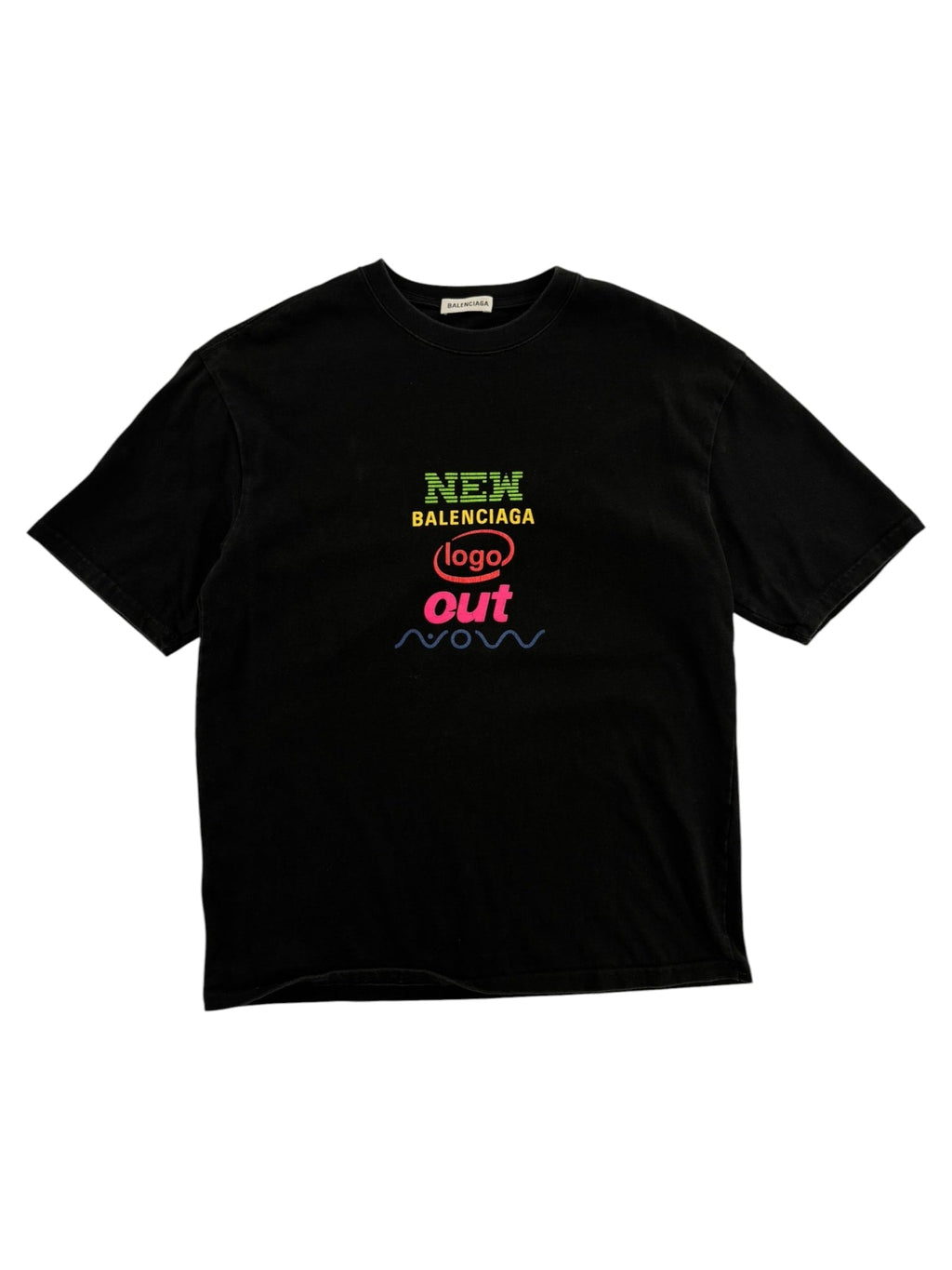 Balenciaga Color Logo Paris Tee Black