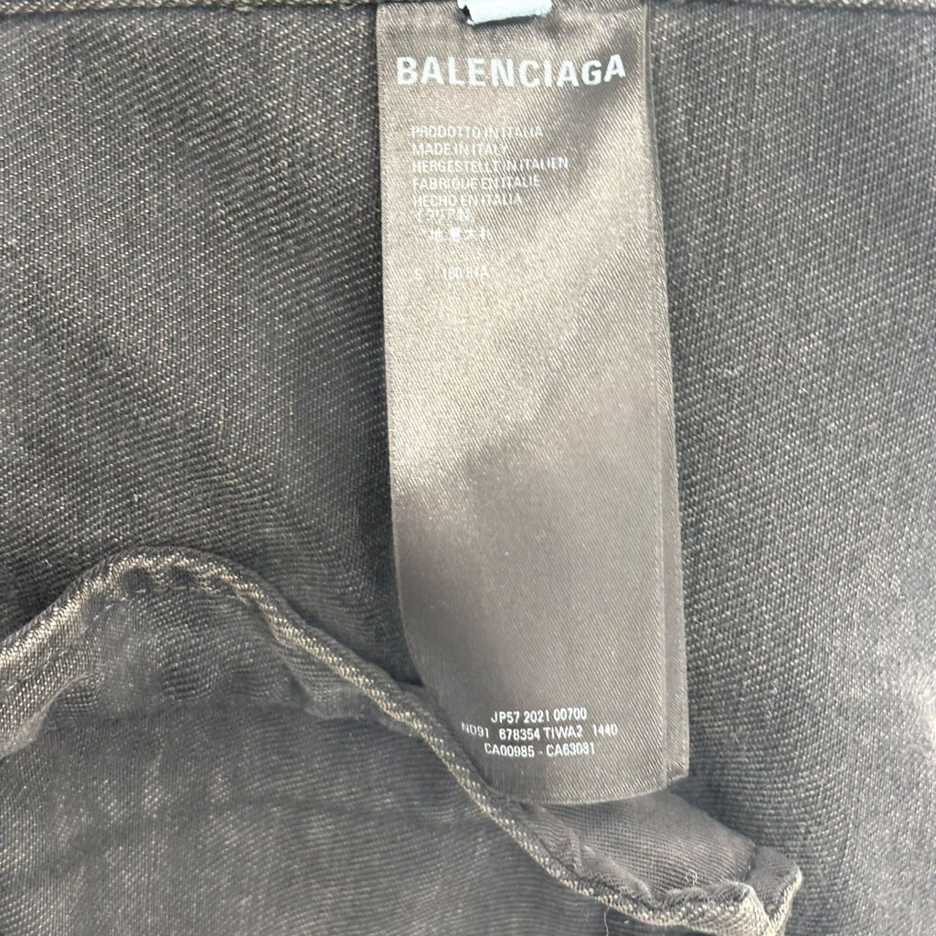 Balenciaga Spray Paint Logo Denim Jacket Black