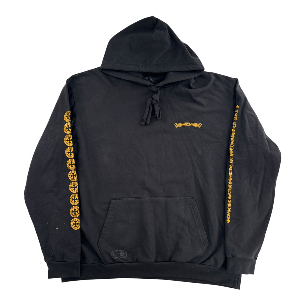 Chrome Hearts Hollywood Plus Logo Hoodie Black & Yellow