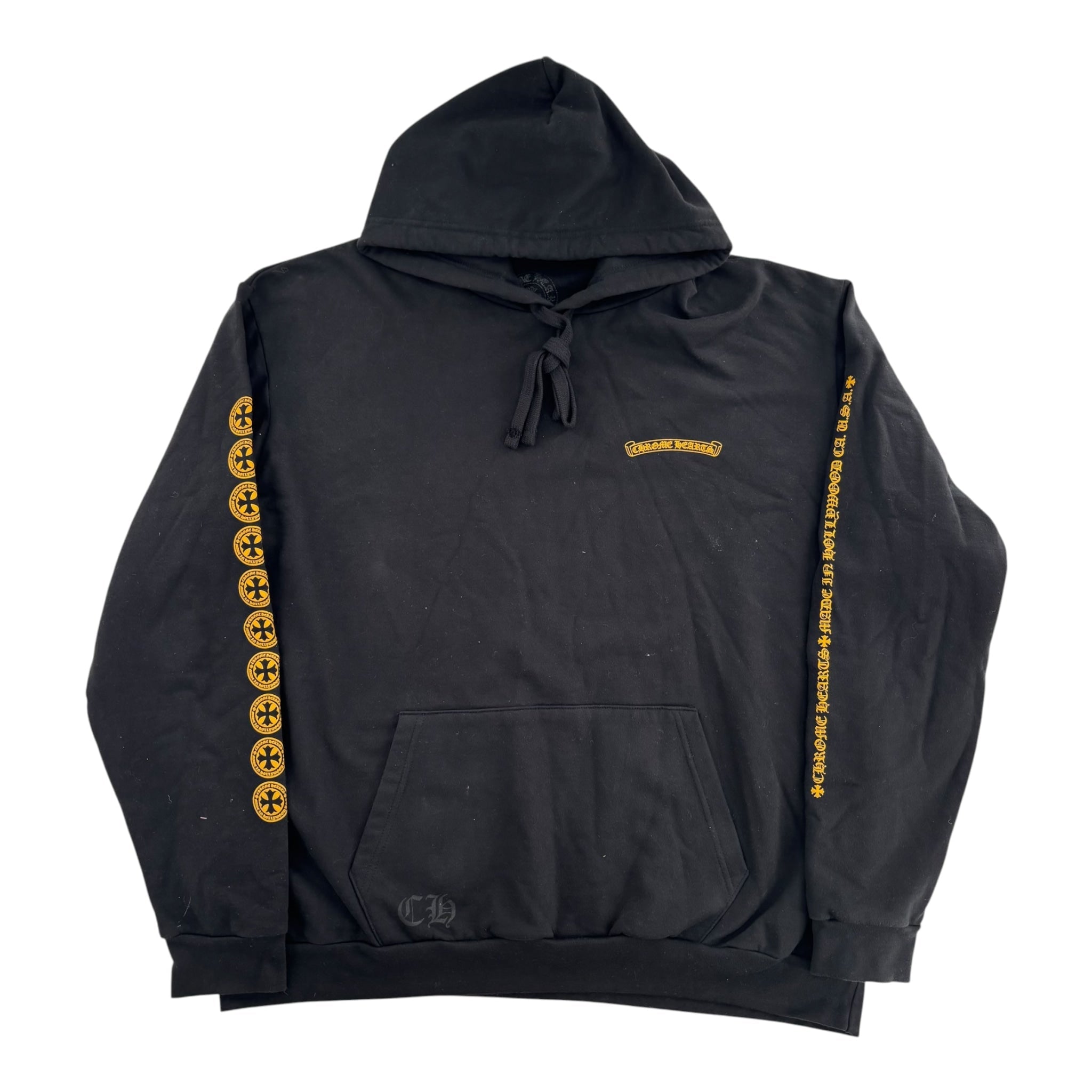 Chrome Hearts Hollywood Plus Logo Hoodie Black & Yellow