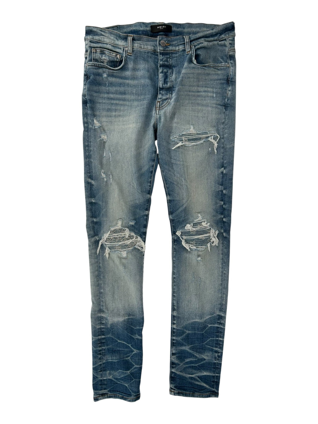 Amiri MX1 Blue Jeans Blue Paisley Ribbed